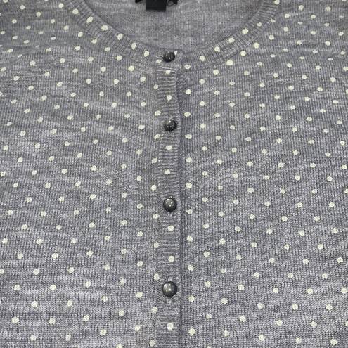 East 5th Women’s  cardigan button up sweater sz M polkadot gray and light green