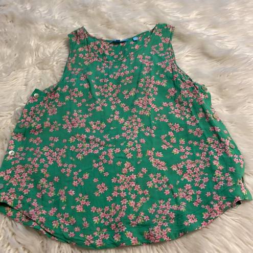 Draper James Deeper James RSVP shirt size S length 22”bust 30” color green with flower design