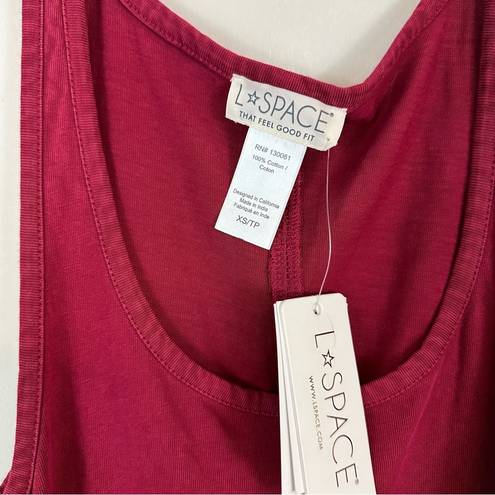 l*space L* | Maroon Red Wildwood Tie Front Racerback Tank Mini Dress Size XS