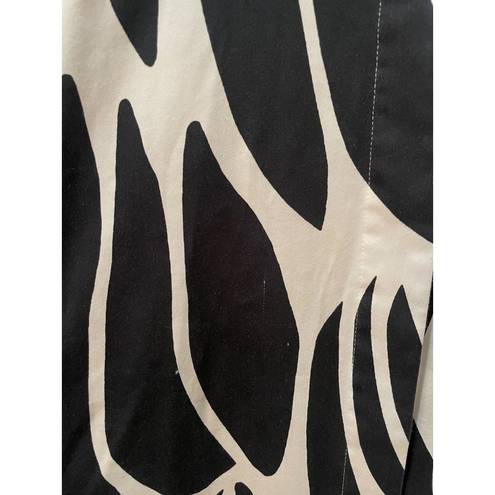 Natori  Nagashi Cropped Jumpsuit Abstract Butterfly Black White Womens Medium