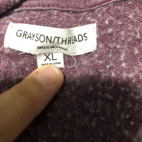 Grayson Threads  burnt out wine heart hooded sweatshirt women’s size XL‎ purple