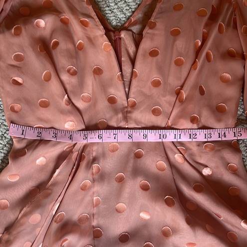 Michelle Mason NWT  Intermix Polka Dot Mini Dress, Blush Pink, size 8,