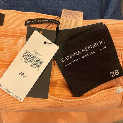 Banana Republic  *High Rise *Wide Leg *Crop Jeans in Peach Punch - NWT!