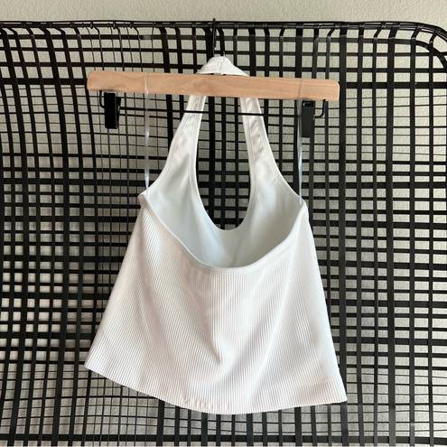 Vuori Simplicity Halter white rib tank