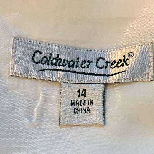 Coldwater Creek  white sleeveless linen top size 14