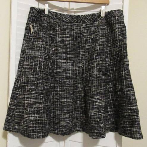 Coldwater Creek NWT  Womens size 16 Black white Tweed skirt