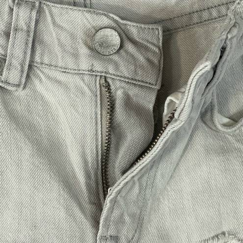 ALLSAINTS  SZ W26 Pam Jean Shorts Distressed Cuffed Low-Rise Zip-Fly Pockets Gray