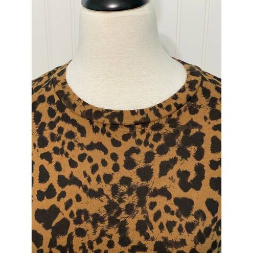 n:philanthropy  Jigsaw BFF T-Shirt Leopard Animal Print Brown Black XS