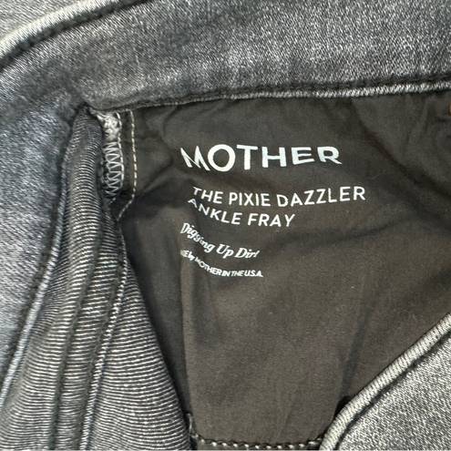 MOTHER The Pixie Dazzler Ankle Fray Jeans in Digging Up Dirt Gray size 30