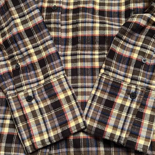 Everlane  Women’s The Boxy Flannel beech 100% cotton multi color plaid Size S NWT