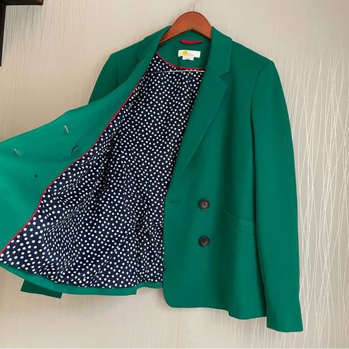 Boden Gabriella Ponte Blazer Jacket Size 10 Green Double Breasted