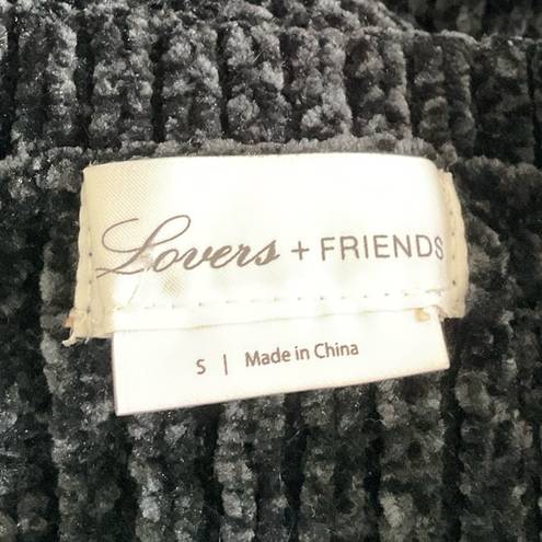 Lovers + Friends  Black Cropped Parkwood Sweater Bell Sleeves Bow Tie Detail S