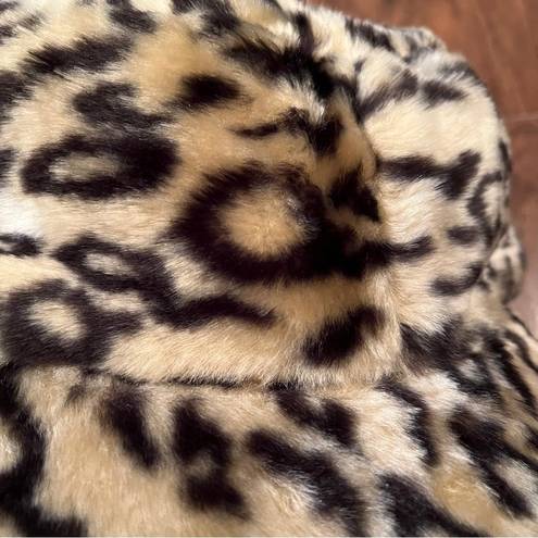 Pacific&Co Women's Leopard Faux Fur Baker Boy Cap San Diego Hat  OS