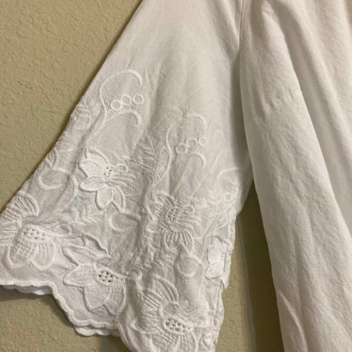 Isabel Maternity Maternity Dress Embroidered White Cotton Size Small