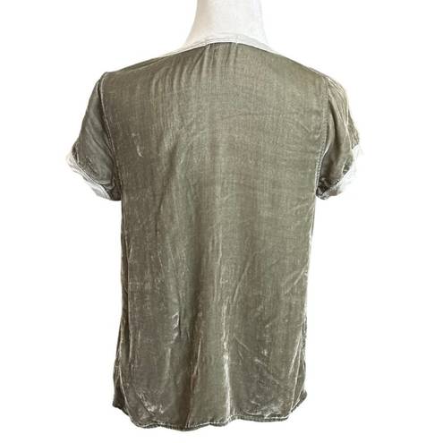 CP Shades  Velvet Elodie Silk Blend Tee Short Sleeves Green Women’s Size  XS