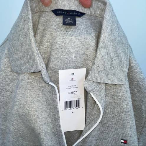 Tommy Hilfiger  Heather Grey Split Neck Polo Golf Shirt, Size Medium NWT