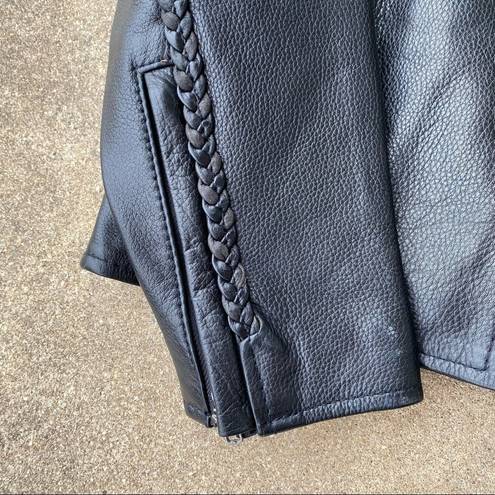 First Classics Braided Detail Leather Jacket