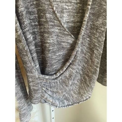 Free People  Gotham Wrap Sweater Marled Gray Long Sleeve Womens XS