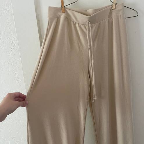 Lulus  cream wide leg high waisted lounge pants woman’s size medium