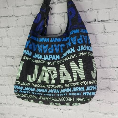 Robin Ruth "JAPAN"  Fabric Purse Tote Zip Closure Black Blue