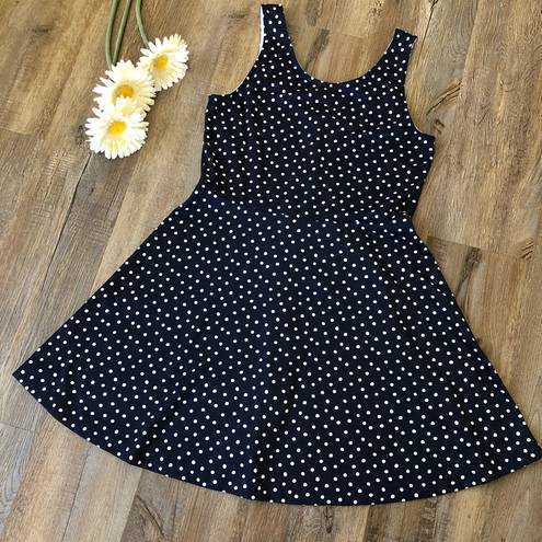 Divided  Navy and White Polk A Dot dress size 14