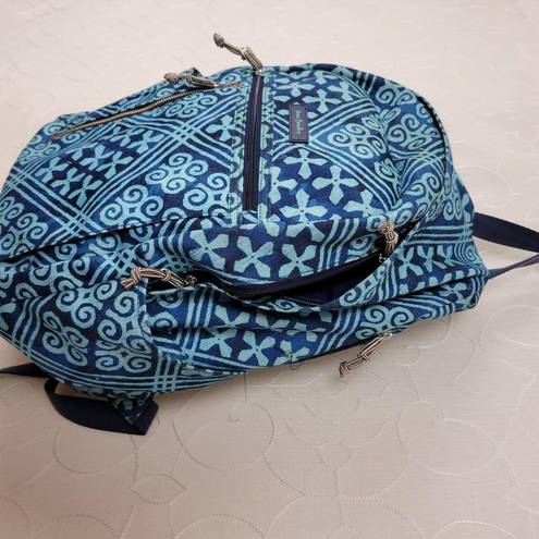 Vera Bradley  Lighten Up Grand Cuban Tiles Womens Backpack Blue Laptop Bag