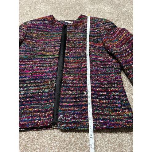 Doncaster  Women Jacket Blazer 100% Woven Silk open front long sleeve Sz 10