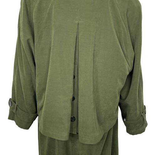 Gallery  Size 12 Olive Green Long Trench with Removable Lining Jacket