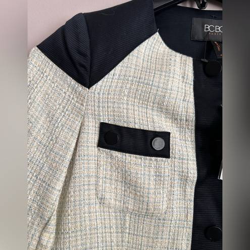 BCBGeneration BCBG Paris Woven Tweed Mid Length Blazer Jacket Size 2 NWT