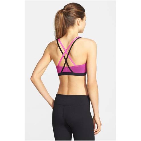 Natori Josie  Pink & Black Strappy Sports Bra