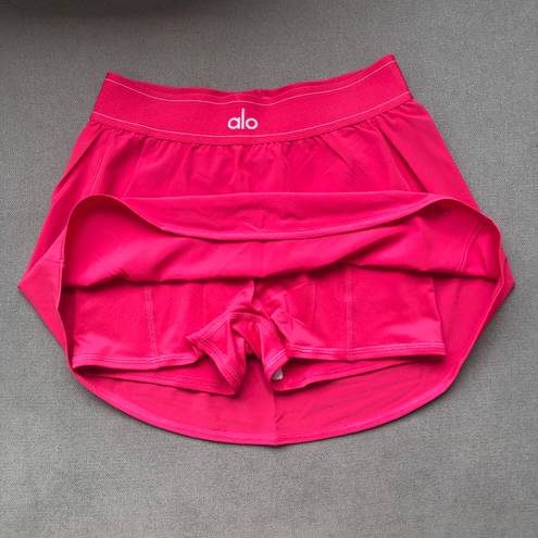 Alo Yoga Match Point Tennis Skirt Pink Summer Crush XS