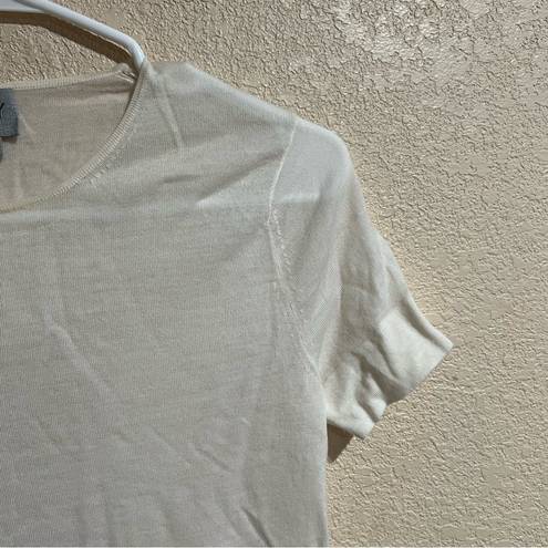 Jason Wu GREY  cream lightweight wool short sleeve tee shirt XS