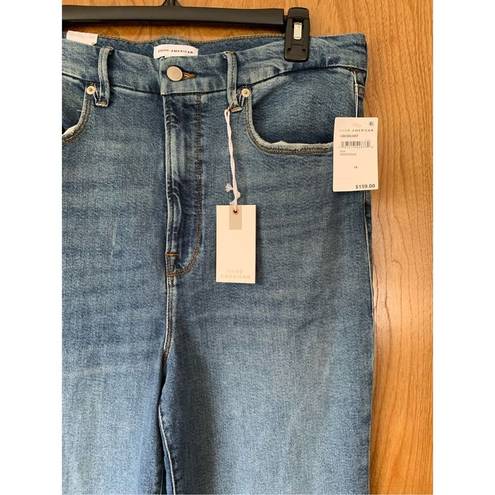 Good American  Good Boy Straight Cropped Jeans in Indigo 604 Size 14