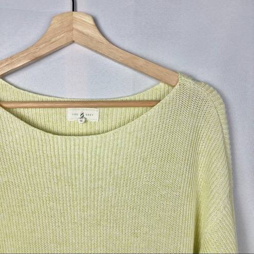 Lou & grey  Pale Yellow Round Neck Ribbed Knit Pullover Sweater M