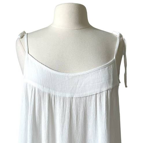 AQUA  Swim Shoulder Tie Swimsuit Cover-up Dress in Ivory size Large Women's NWT