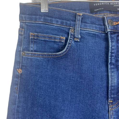 Veronica Beard  Ryleigh Slim Straight High Rise Raw Hem Jeans SZ 30