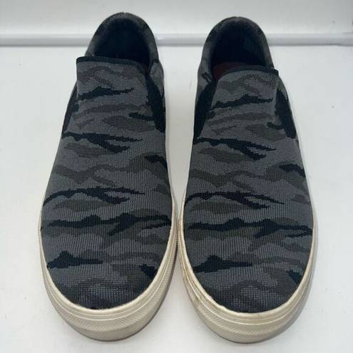 MIA  Gray Camouflage Knit Stretch Slip on Platform Sneaker