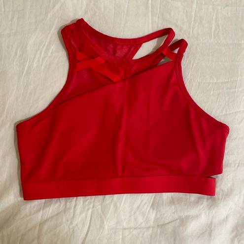 Nike High Neck Red Sports Bra