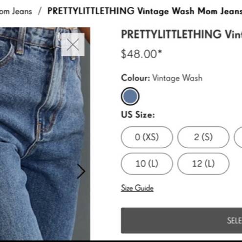 Pretty Little Thing NWT  Vintage Wash Mom Jeans