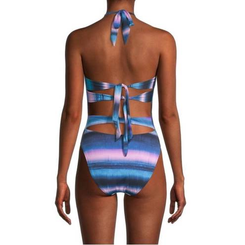 Petal  & SEA BY PQ
Skyline Pink & Blue Striped One Piece Swimsuit Size Large NEW