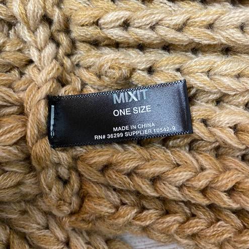 Mixit chunky knit tan infinity scarf one size