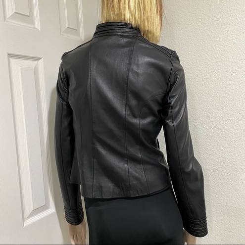 Arden B  Black 100% Genuine Leather Moto Jacket S