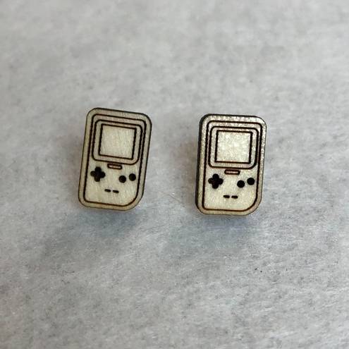 Nintendo  Gameboy Wood Stud Earrings