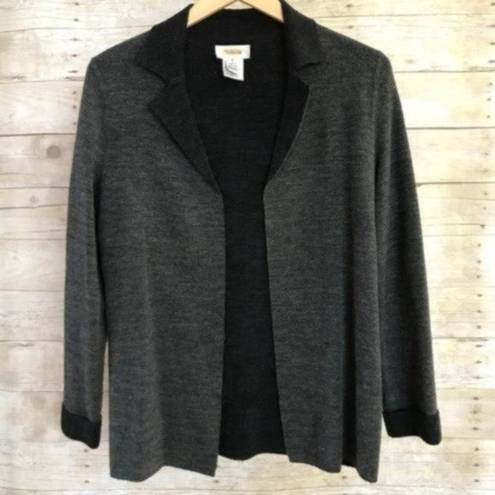 Talbots Vintage  Merino Wool Sweater Dress & Matching Jacket Suit Set Gray Black
