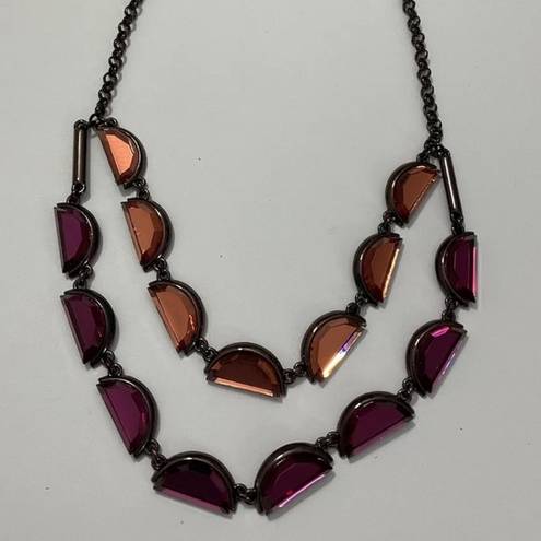 Coldwater Creek  Bronze Crescent Layered Necklace NWT Statement