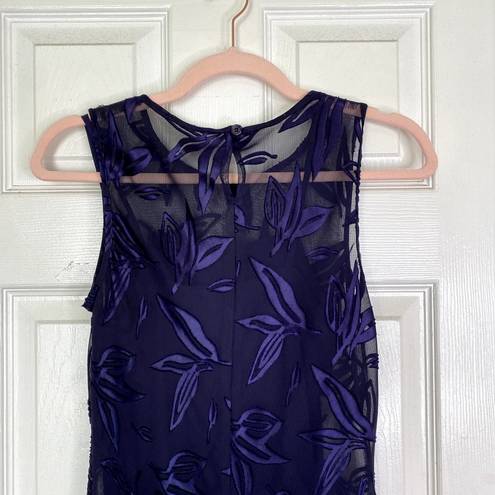 Laundry by Shelli Segal Vintage 90s Formal Gown Blue Purple Shelli Segal Velvet Accents Size 2 Prom