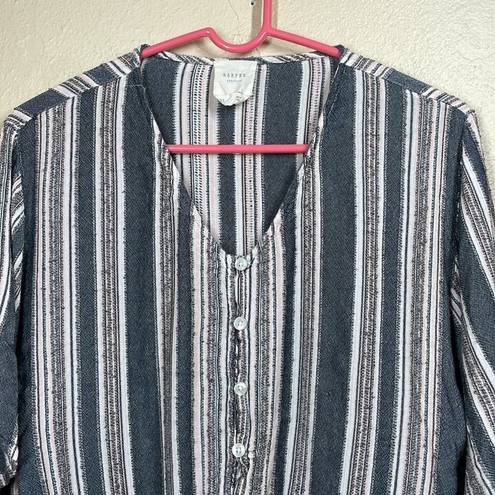 Harper Heritage  Cropped front tie short sleeve stripped top size XS