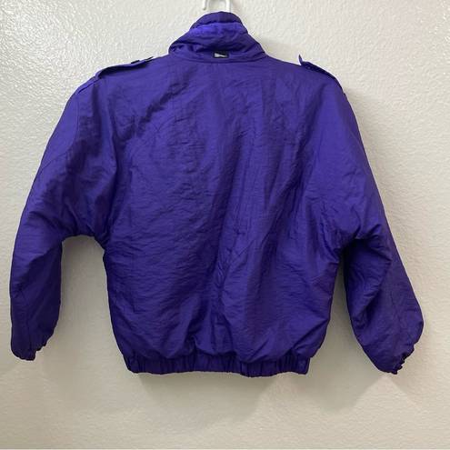 Edge Vintage Womens Inside  Ski Jacket 90s 80s Retro Zip Button Purple Black Coat