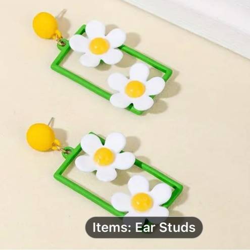 Daisy Adorable Fresh  Flower Earrings