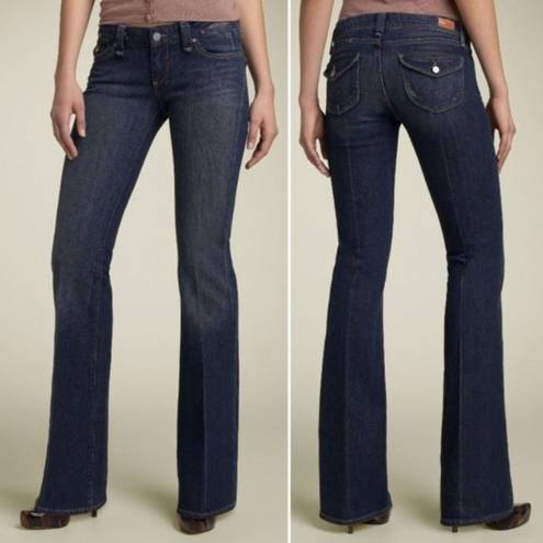 Paige  Blue Denim Pico Embellish Flap Pocket Jeans | Size 26